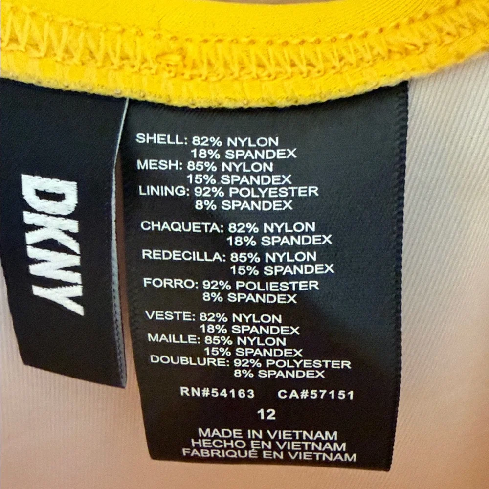 DKNY Yellow Ruffle One-Piece Swimsuit - Picture 3 of 10